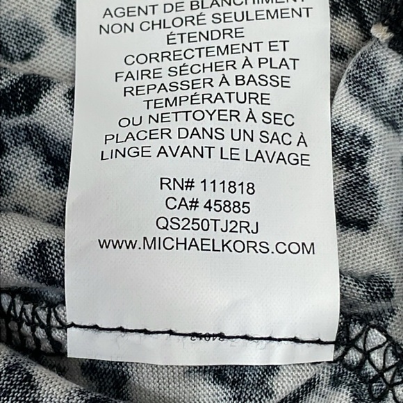 NWOT MICHAEL Michael Kors Short Sleeve Off The Shoulder Leopard Print Blouse L - Picture 11 of 13